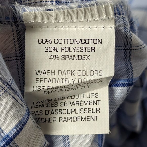 Van‎ Heusen* Men's Long Sleeve Button Down Curved Hem Chest Pocket Shirt~ Large - Picture 5 of 11